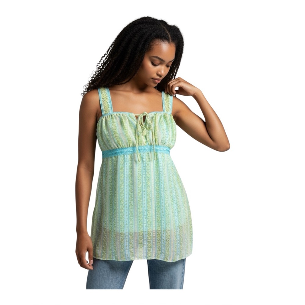 Vintage Y2K Jordache Babydoll Milkmaid Flowy Whimsy Fairycore Top